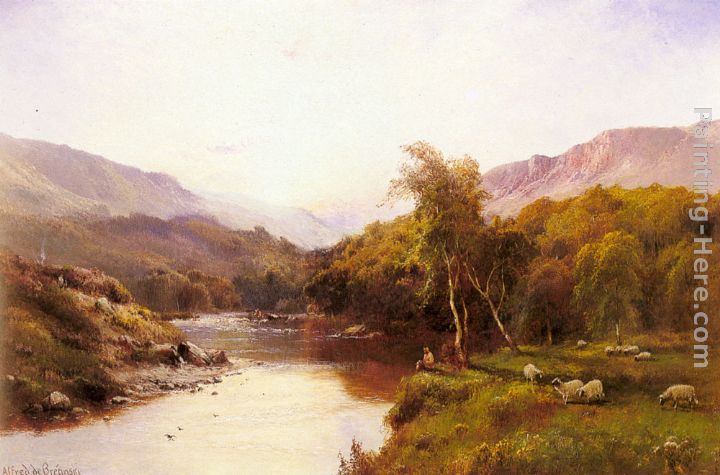 Tyn-Y-Groes, The Golden Valley painting - Alfred de Breanski Snr Tyn-Y-Groes, The Golden Valley art painting